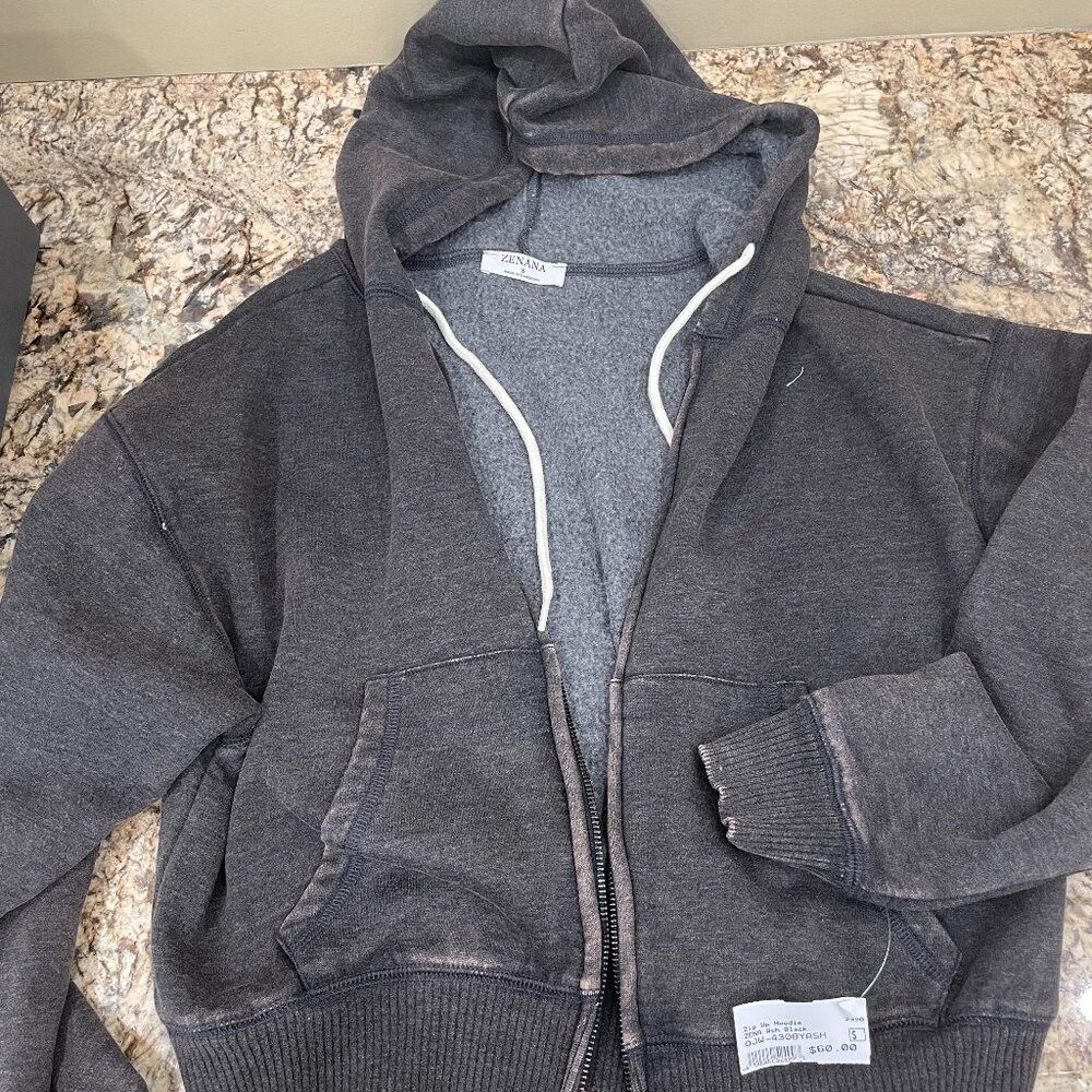 Zip Up Hoodie ZENA Ash Black